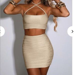 Gold Sparkle Babyboo Top and Skirt Set